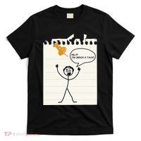 Stick Man Silly Stuff Black Short Sleeve Stick Figure Under A Tack T-Shirt thumb 0