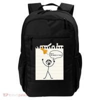 Stick Man Silly Stuff Black Short Sleeve Stick Figure Under A Tack Backpack thumb 0