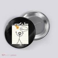 Stick Man Silly Stuff Black Short Sleeve Stick Figure Under A Tack Button thumb 0