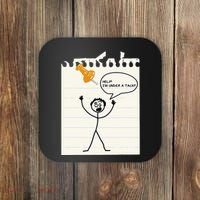Stick Man Silly Stuff Black Short Sleeve Stick Figure Under A Tack Coaster thumb 0