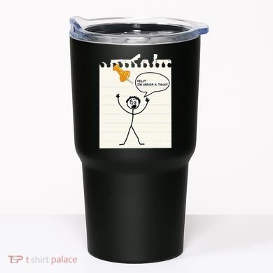 Stick Man Silly Stuff Black Short Sleeve Stick Figure Under A Tack Tumbler
