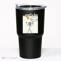 Stick Man Silly Stuff Black Short Sleeve Stick Figure Under A Tack Tumbler thumb 0