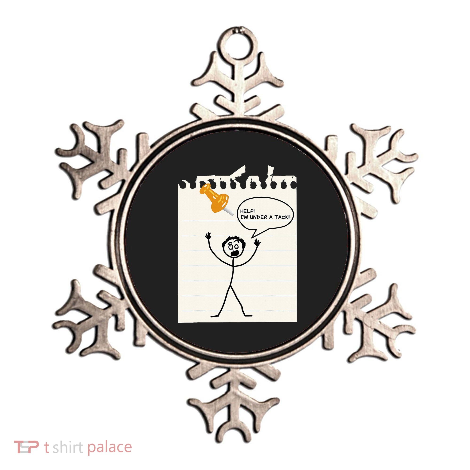Stick Man Silly Stuff Black Short Sleeve Stick Figure Under A Tack Ornament