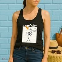 Stick Man Silly Stuff Black Short Sleeve Stick Figure Under A Tack Women's Tank Top thumb 2