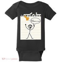 Stick Man Silly Stuff Black Short Sleeve Stick Figure Under A Tack Baby Bodysuit thumb 0