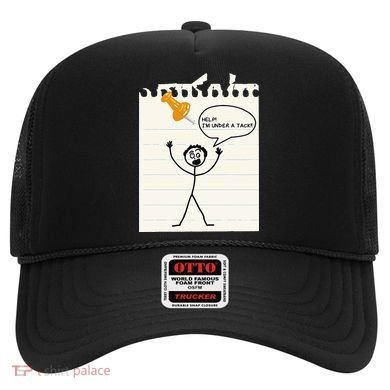 Stick Man Silly Stuff Black Short Sleeve Stick Figure Under A Tack Hat