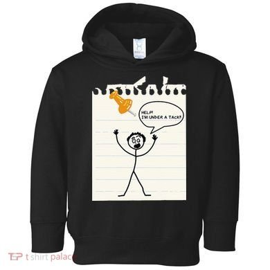 Stick Man Silly Stuff Black Short Sleeve Stick Figure Under A Tack Toddler Hoodie