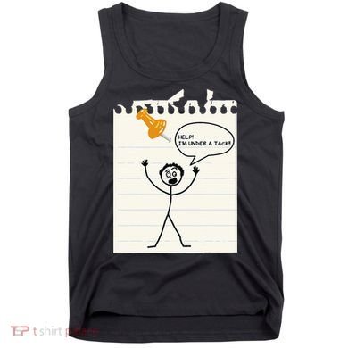 Stick Man Silly Stuff Black Short Sleeve Stick Figure Under A Tack Tank Top
