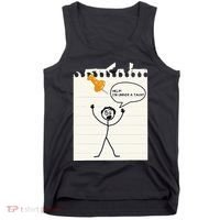 Stick Man Silly Stuff Black Short Sleeve Stick Figure Under A Tack Tank Top thumb 0