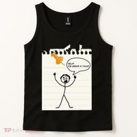 Stick Man Silly Stuff Black Short Sleeve Stick Figure Under A Tack Tank Top thumb 2