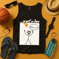 Stick Man Silly Stuff Black Short Sleeve Stick Figure Under A Tack Tank Top thumb 4