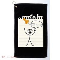 Stick Man Silly Stuff Black Short Sleeve Stick Figure Under A Tack Golf Towel thumb 0