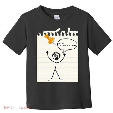 Stick Man Silly Stuff Black Short Sleeve Stick Figure Under A Tack Toddler T-Shirt