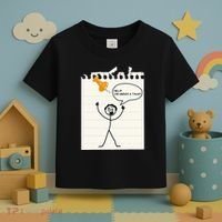 Stick Man Silly Stuff Black Short Sleeve Stick Figure Under A Tack Toddler T-Shirt thumb 3