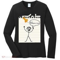 Stick Man Silly Stuff Black Short Sleeve Stick Figure Under A Tack Women's Long Sleeve Shirt thumb 0