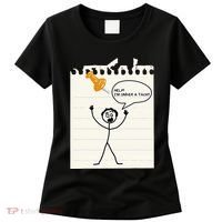Stick Man Silly Stuff Black Short Sleeve Stick Figure Under A Tack Women's T-Shirt thumb 0