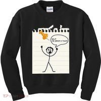 Stick Man Silly Stuff Black Short Sleeve Stick Figure Under A Tack Kids Sweatshirt thumb 0