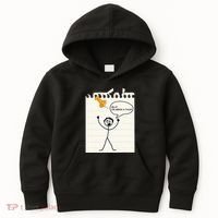 Stick Man Silly Stuff Black Short Sleeve Stick Figure Under A Tack Kids Hoodie thumb 0