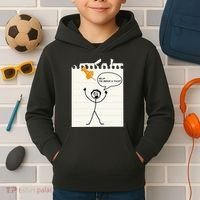 Stick Man Silly Stuff Black Short Sleeve Stick Figure Under A Tack Kids Hoodie thumb 2