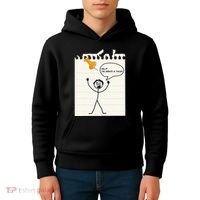 Stick Man Silly Stuff Black Short Sleeve Stick Figure Under A Tack Kids Hoodie thumb 4