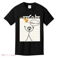 Stick Man Silly Stuff Black Short Sleeve Stick Figure Under A Tack Kids T-Shirt thumb 0