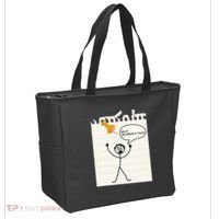 Stick Man Silly Stuff Black Short Sleeve Stick Figure Under A Tack Tote Bag thumb 2