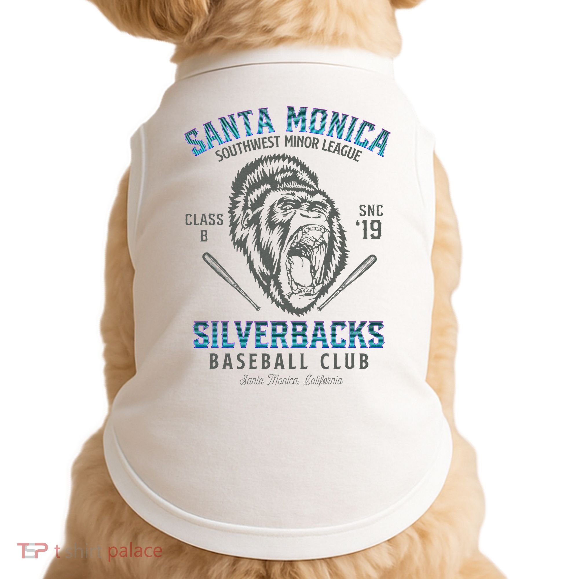Santa Monica Silverbacks Minor League Retro Baseball Team Doggie Tank