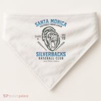 Santa Monica Silverbacks Minor League Retro Baseball Team USA-Made Doggie Bandana thumb 0