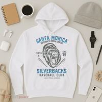 Santa Monica Silverbacks Minor League Retro Baseball Team Hoodie thumb 3