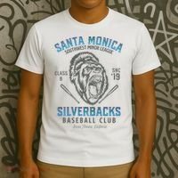 Santa Monica Silverbacks Minor League Retro Baseball Team T-Shirt thumb 3