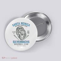 Santa Monica Silverbacks Minor League Retro Baseball Team Button thumb 0