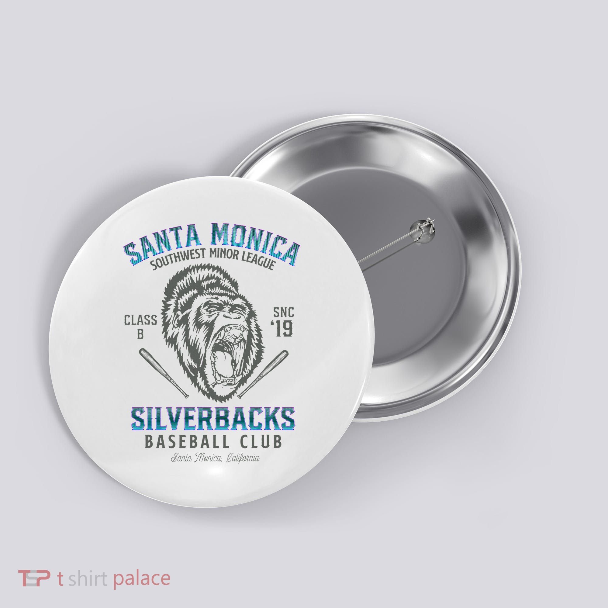 Santa Monica Silverbacks Minor League Retro Baseball Team Button