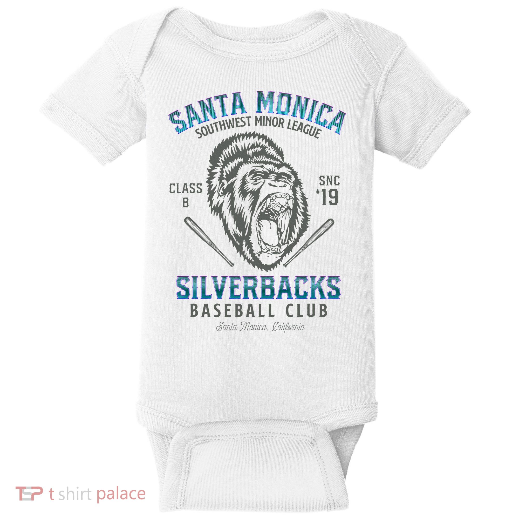 Santa Monica Silverbacks Minor League Retro Baseball Team Baby Bodysuit