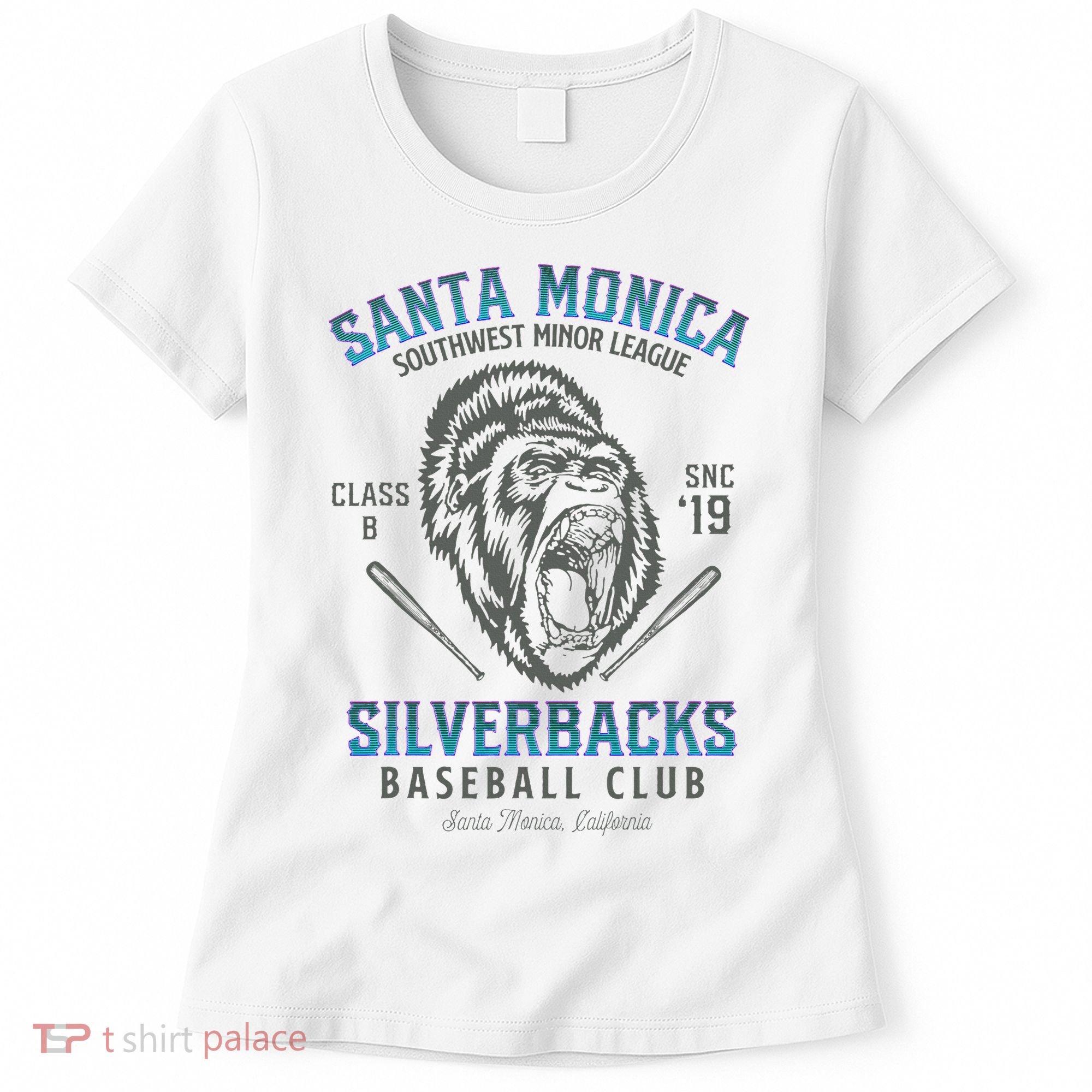 Santa Monica Silverbacks Minor League Retro Baseball Team Women's T-Shirt