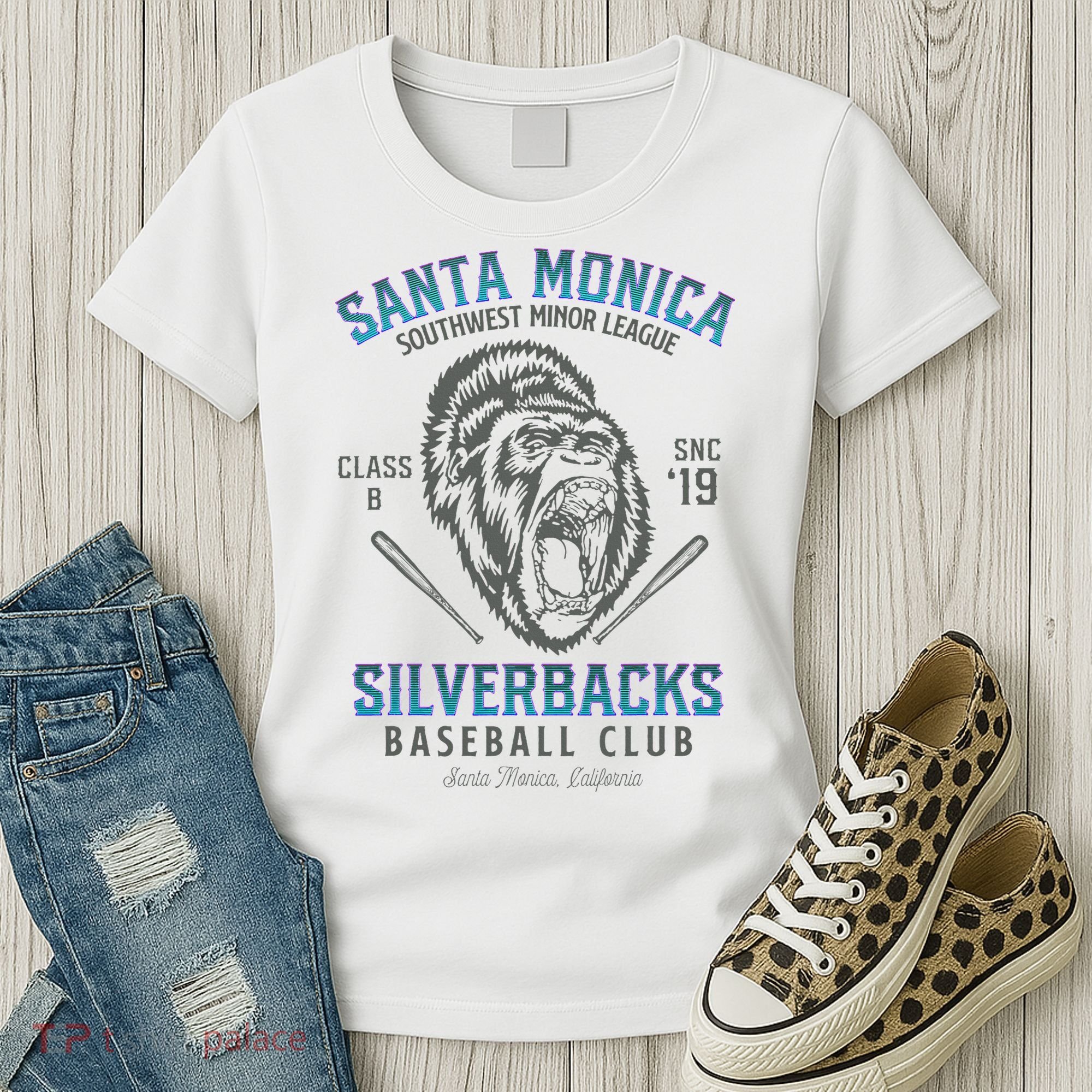 Santa Monica Silverbacks Minor League Retro Baseball Team Women's T-Shirt
