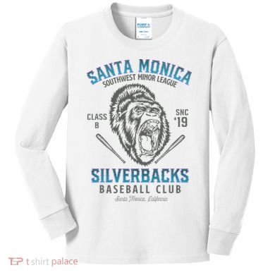 Santa Monica Silverbacks Minor League Retro Baseball Team Kids Long Sleeve Shirt