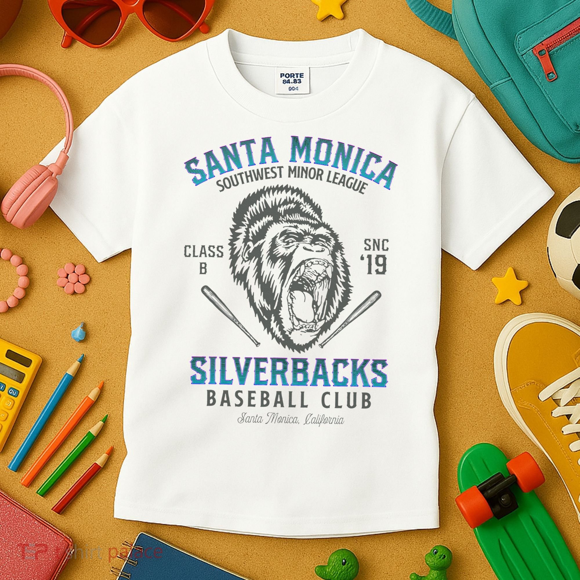 Santa Monica Silverbacks Minor League Retro Baseball Team Kids T-Shirt
