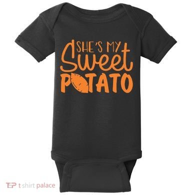 SheS My Sweet Potato I Yam Set Couples Baby Bodysuit