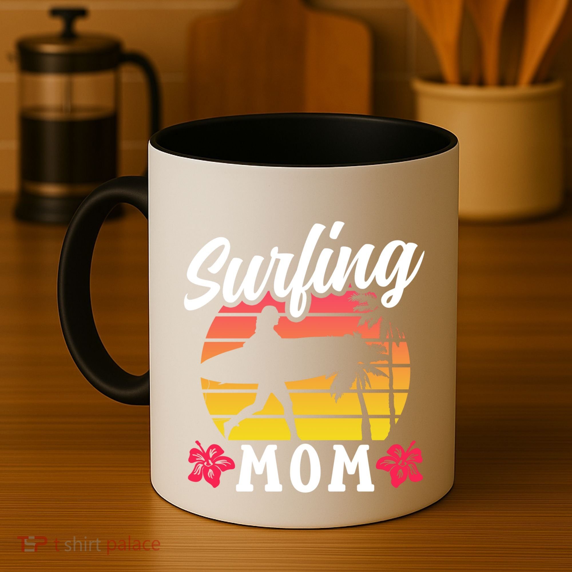 Surfing Mom Sayings Surfboard Surfer Surf Mother Mommy Mama Gift Coffee Mug