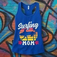 Surfing Mom Sayings Surfboard Surfer Surf Mother Mommy Mama Gift Women's Tank Top thumb 3