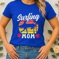 Surfing Mom Sayings Surfboard Surfer Surf Mother Mommy Mama Gift Women's T-Shirt thumb 2
