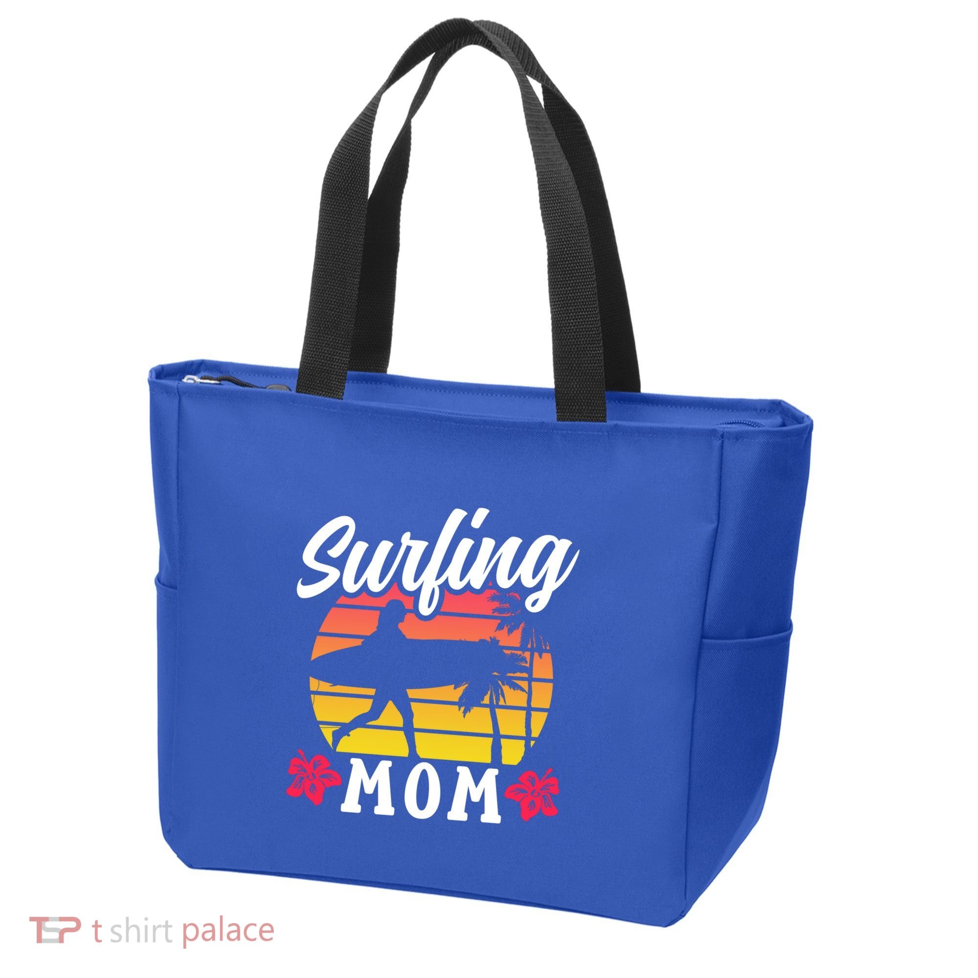Surfing Mom Sayings Surfboard Surfer Surf Mother Mommy Mama Gift Tote Bag