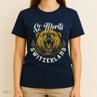 St. Moritz Switzerland Hiking Outdoor Graphic T-Shirt thumb 4