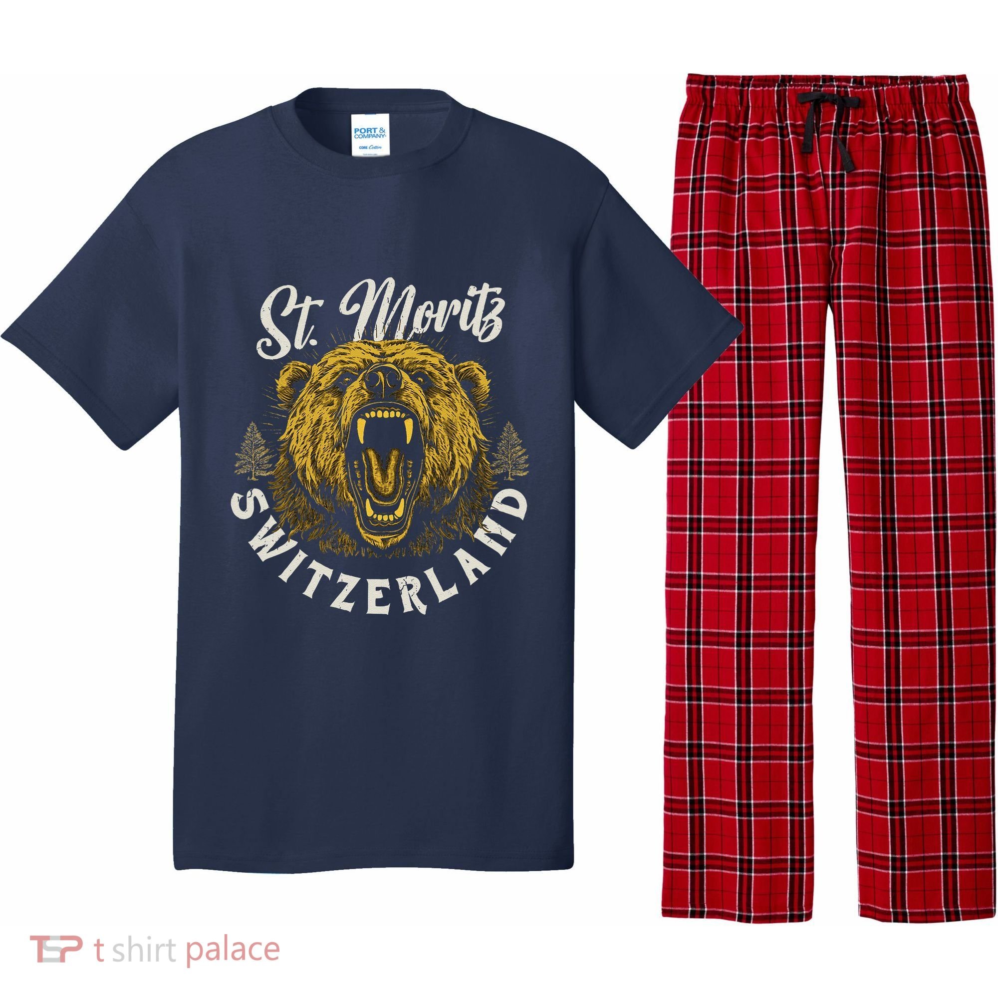 St. Moritz Switzerland Hiking Outdoor Graphic Pajama Set