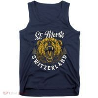 St. Moritz Switzerland Hiking Outdoor Graphic Tank Top thumb 0