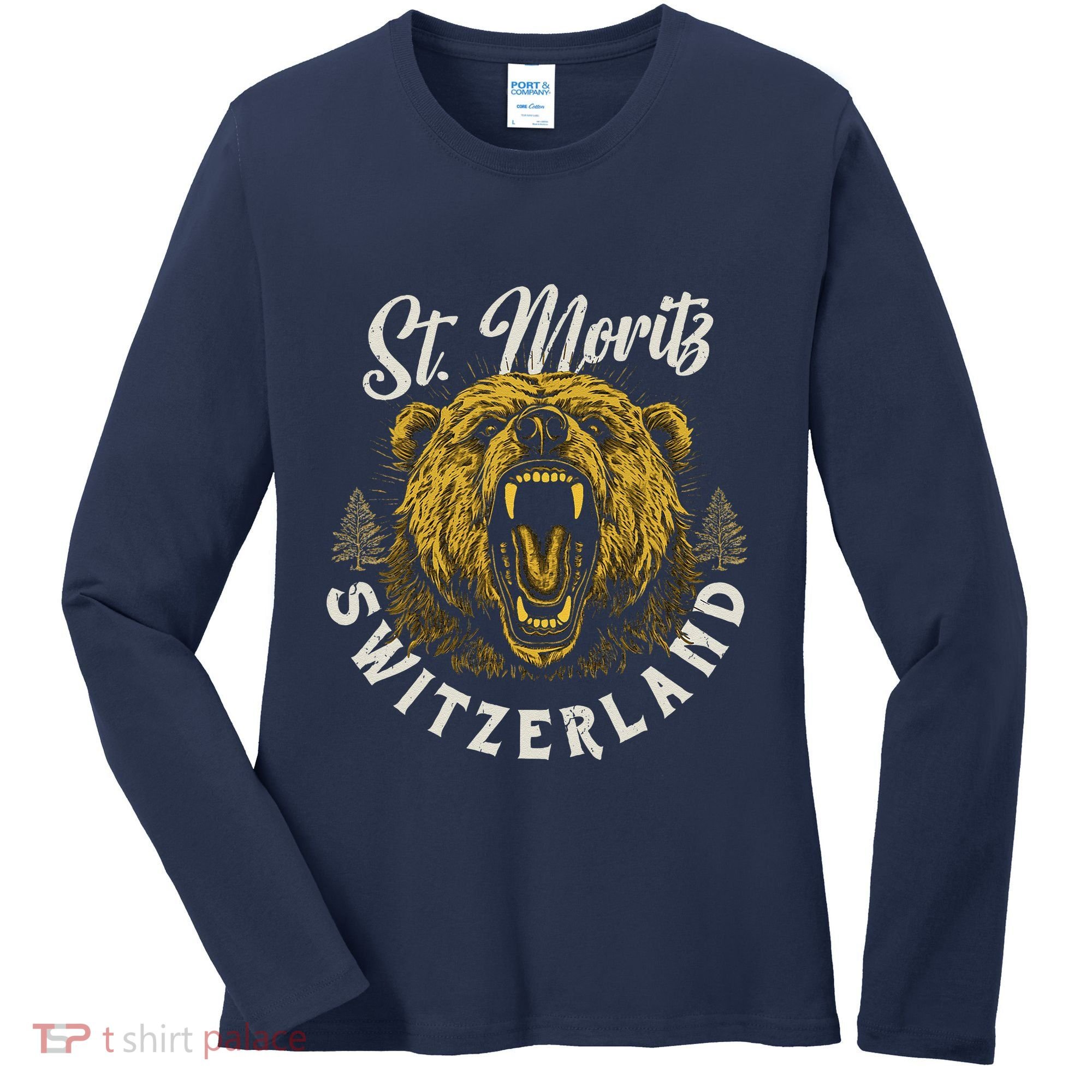 St. Moritz Switzerland Hiking Outdoor Graphic Women's Long Sleeve Shirt