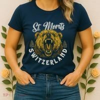 St. Moritz Switzerland Hiking Outdoor Graphic Women's T-Shirt thumb 2