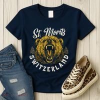 St. Moritz Switzerland Hiking Outdoor Graphic Women's T-Shirt thumb 3