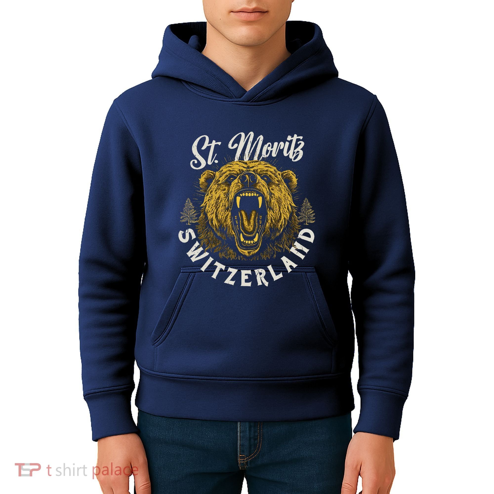 St. Moritz Switzerland Hiking Outdoor Graphic Kids Hoodie