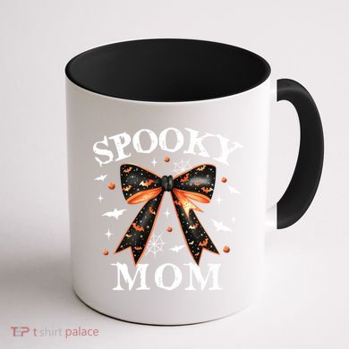 Spooky Mama Spooky Mom Retro Spooky Season Mama Halloween Gift Coffee Mug back
